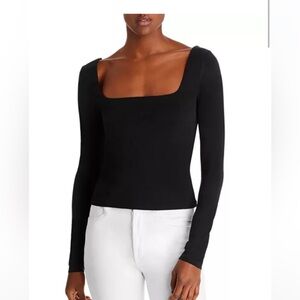 Vince square neck top long sleeve